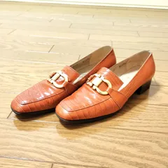 美品 SALVATORE FERRAGAMO サルヴァトーレ フェラガモ ガンチーニ ローファー 革靴 5ハーフ 22.5cm相当 レディース ブラウン 茶色