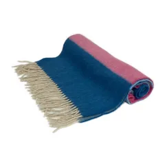 LANVIN COLLECTION(ランバンコレクション) マフラー美品  - ライトブルー×ブルーグリーン×ピンク ボーダー カシミヤ