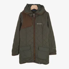 90 コロンビア カーキ フード キルティング ジャケット