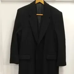 ks12◆チェスターコート カシミヤ混  サイズM~L相当 コート メンズ ブラック カシミヤ20% 日本製 Modern Mail British