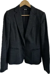 DKNYディーケーエヌワイ　ダナキャランニューヨーク　テーラードジャケット　アウター　グレー　レディース　6サイズ美品【ZK91】