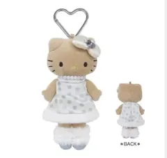 日本正規品 Sanrio サンリオ スタイルUP ロング丈 脚長 タンニング hello kitty(ハローキティ) ドット柄 ワンピース キーホルダー