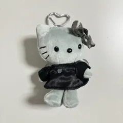 ハローキティ ブラック グレー エンジェル ぬいぐるみ キーホルダー 12cm