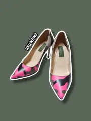 35/ ヴァレンティノ ロックスタッズ カモフラージュ パンプスヒール 鑑定書含む /1119