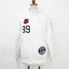 パーリーゲイツ PEARLY GATES ゴルフ スポーツウエア ジャケット ブルゾン ベスト 4way リバーシブル 中綿  ジップアップ ロゴ ワッペン 刺繍 ナイロン 白 ホワイト グレー 0