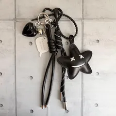 じゃらじゃらキーホルダー　バッグチャーム カラビナ モノトーン 星