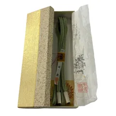 【美品】 帯締め 名品 無形文化財 有職組紐 道明 カジュアル 薄緑 正絹 和装小物  【中古】