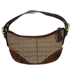 コーチ COACH 2154 ミニシグネチャー ワンショルダー ショルダーバッグ キャンバス スエード 茶 ブラウン