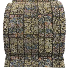 【美品】 袋帯 秀品 草花 花唐草 金銀糸q 焦茶色 六通 正絹 【中古】