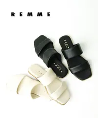 【30%OFF】レメ REMME サンダル ストラップサンダル フラットサンダル レディース 靴 レザー ブラック 黒 エクル 23.0 23.5 24.0 クッション シンプル ぺたんこ・MI-7512291-PU-0242301(レディース)(C-1)