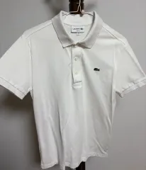 ラコステ スリムフィット 白 半袖 ポロTシャツ S
