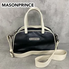 MASONPRINCE メゾンプリンス PUレザー ミニボストンバッグ ショルダーバッグ 2way ハンドバッグ 黒 ブラック 白 ホワイト バイカラー 完売品 韓国 ファッション Y2K モード ストリート スクエア  ★ ■■
