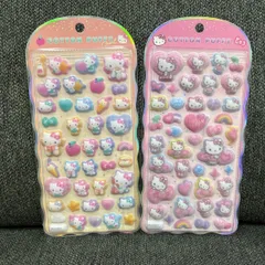 ハローキティ コットンパフィー シール 2枚セット キティちゃん ギャルキティ 正規品
