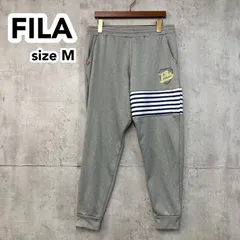 FILA フィラ スウェット ジョガー パンツ グレー Mサイズ メンズ ジャージ 裏起毛 部屋着 ルームウェア スポーツ トレーニング ウェア ストリート ボーダー ライン入り 100%ポリエステル カジュアル おしゃれ かっこいい  ★ ◆■