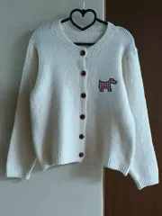 アイボリー レディースニット カーディガン