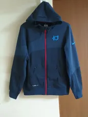 ナイキ 弱起毛 フード ジップアップ ネイビーM
