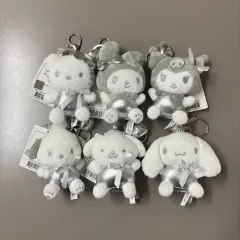 正規品 Sanrio 8cm シルバー ハート キーホルダー_ハローキティ/マイメロディ/クロミ/ポチャッコ/プーさん/シナモロール