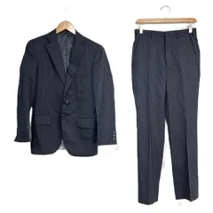 サダ SADA スーツ セットアップ フォーマル テーラードジャケット スラックス パンツ シングル 2B オーダーメイド ストライプ 紺 ネイビー 