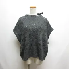 ミズイロインド mizuiro ind 25AW シアー ケーブル柄 ベスト チャコールグレー 3-220119 ニット タグ付き