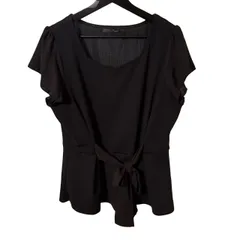 C453 Cosoi: トップス フォーマル 婦人服 レディース ブラック リボン サイズ4L ビッグサイズ