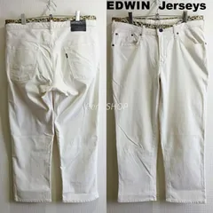 EDWIN　エドウィン　ジャージーズ　W88cm / L　ハイストレッチ　デニム　ホワイト　クロップド　ナイロン　ER732　白　メンズ