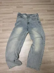 TRILLION ライトブルー ワイド デニム パンツ L