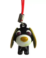 【中古】キーホルダー 烏龍茶犬(黒)ロン マスコット 「お茶犬」 伊藤園 ノベルティグッズ