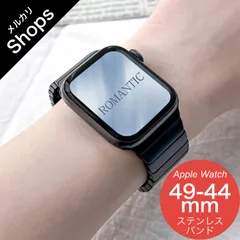 【Apple Watch Series 11/10/9・Ultra 3/2・SE 3/2・49mm/46mm/45mm/44mm】バンド アップルウォッチ ベルト ステンレス レディース おしゃれ ウルトラ 高級 リンクブレスレット Dバックル（ブラック）❶