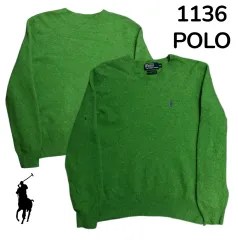 ポロ ラルフローレン ラムウール 緑 淡いグリーン ニット レディース XL