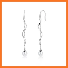 【新品】 FH.bird 6mm パールピアス レディース 人気 金属アレルギー対応 シルバー 925 フックピアス 揺れる 結婚式 おしゃれ 通勤パーティー 誕生日 20代 30代 40代 アクセサリー バレンタイン ギフト ホワイトデー お返し 入学式 0