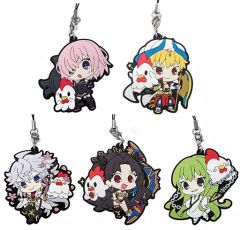 [중고] 스트랩(캐릭터) 전 5종 세트 [Fate/Grand Order -절대 마수 전선 바빌로니아-×로손 러버 스트랩]