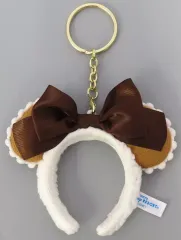 【中古】キーホルダー ミニーマウス(ホワイト×ブラウンリボン) カチューシャキーチェーン 「ディズニー」 東京ディズニーリゾート限定