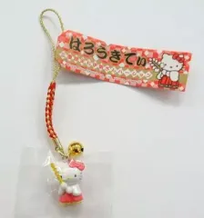 【中古】キーホルダー・マスコット(キャラクター) キティ(お伊勢さんバージョン) 根付け(ゴールド/レッド) 「ハローキティ」 三重限定