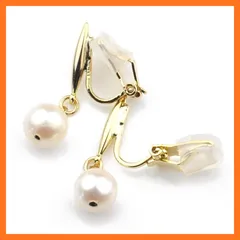【新品】 【Accessories Salt】1粒 パール ピアス見え クリップ イヤリング ホワイト 金属アレルギー対応 ニッケルフリー 0