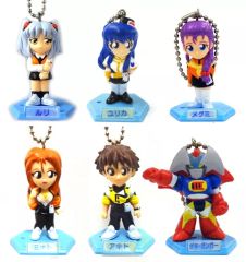 【中古】キーホルダー・マスコット(キャラクター) 全6種セット キーチェーンフィギュア 「機動戦艦ナデシコ」