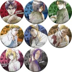 [Used] Badge/Pin Set (Character) - Complete Set of 8 Types Attack Titan Kyoji Asano Original Artwork Exhibition 2017 Trading Can Badges