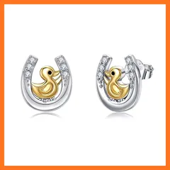 【新品】 鴨 ピアス レディース シルバー925製 カモ スタッドピアス 超可愛い 両耳用 キレイめ 925銀製 シンプル ジュエリー 鴨 アクセサリー 彼女へのプレゼント 1