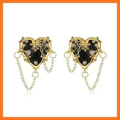 【新品】 ハート スタッドピアス レディース シルバー925製 黒い ウィッチハート ピアス 人気 黒心 ゴシック風 グッズ 超可愛い 両耳用 キレイめ 925銀製 シンプル ジュエリー アクセサリー 彼女へのプレゼント 0