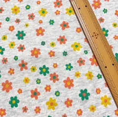 花柄裏毛ニット生地