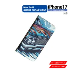 iPhone17 Pro ProMax Air 用 ケース 手帳型 PVC レザー アイフォンケース アメ車 アメリカン レトロ車 旧車