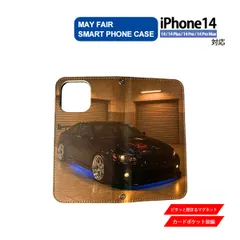 iPhone14 Plus Pro ProMax 用 ケース 手帳型 PVC レザー アイフォンケース 自動車4 カスタムカー リアル