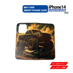 iPhone14 Plus Pro ProMax 用 ケース 手帳型 PVC レザー アイフォンケース 自動車8 SUV リアル