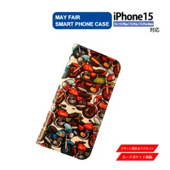 iPhone15 Plus Pro ProMax 用 ケース 手帳型 PVC レザー アイフォンケース オートバイ パターン