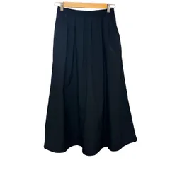 C453 UNIQLO（ユニクロ）レディース用 ロングスカート ブラック Mサイズ ボリュームロングスカート