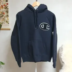 L チャンピオン 裏起毛パーカー (ネイビー) *薄い裏起毛ではありません