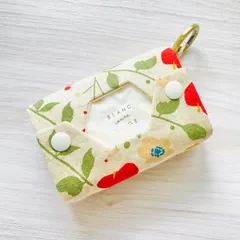 ハンドメイドポケットティッシュケース カラビナ付き 北欧 花柄