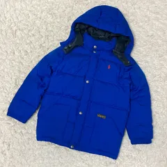 《美品》POLO RALPH LAUREN キッズ ダウンジャケット ブルー 130 フード付き