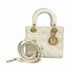 クリスチャン・ディオール(Christian Dior) クリスチャンディオール ハンドバッグ カナージュ レディディオール レザー ホワイト シャンパン 2wayバッグレディース