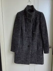 ピエール・カルダン スーリー アルパカ 42% ウール 58% レディース ハーフ コート ブラック