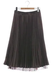 エムズグレイシー 117509 スカート 38 ブラウン プリーツ チェック チュール レイヤード ITXI03EFMVBR